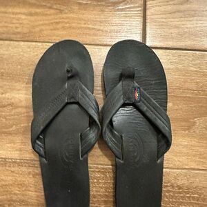 Rainbow Black Flip Flop Sandals